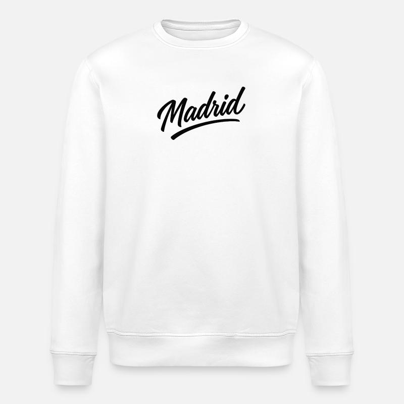 Madrid Script Urban Logo - Stanley/Stella ROLLER Unisex Organic Sweatshirt - white