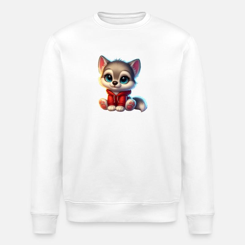 Wolf 2 - Stanley/Stella ROLLER Unisex Organic Sweatshirt - white