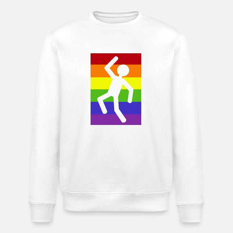 Mann auf Regenbogenhintergrund - Stanley/Stella Unisex Bio-Sweatshirt ROLLER - Weiß