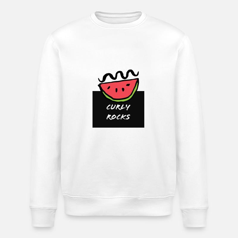 CURLY ROCKS - Stanley/Stella Unisex Bio-Sweatshirt ROLLER - Weiß