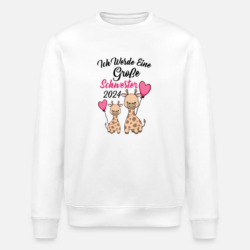 Große Schwester 2024 - Stanley/Stella Unisex Bio-Sweatshirt ROLLER - Weiß