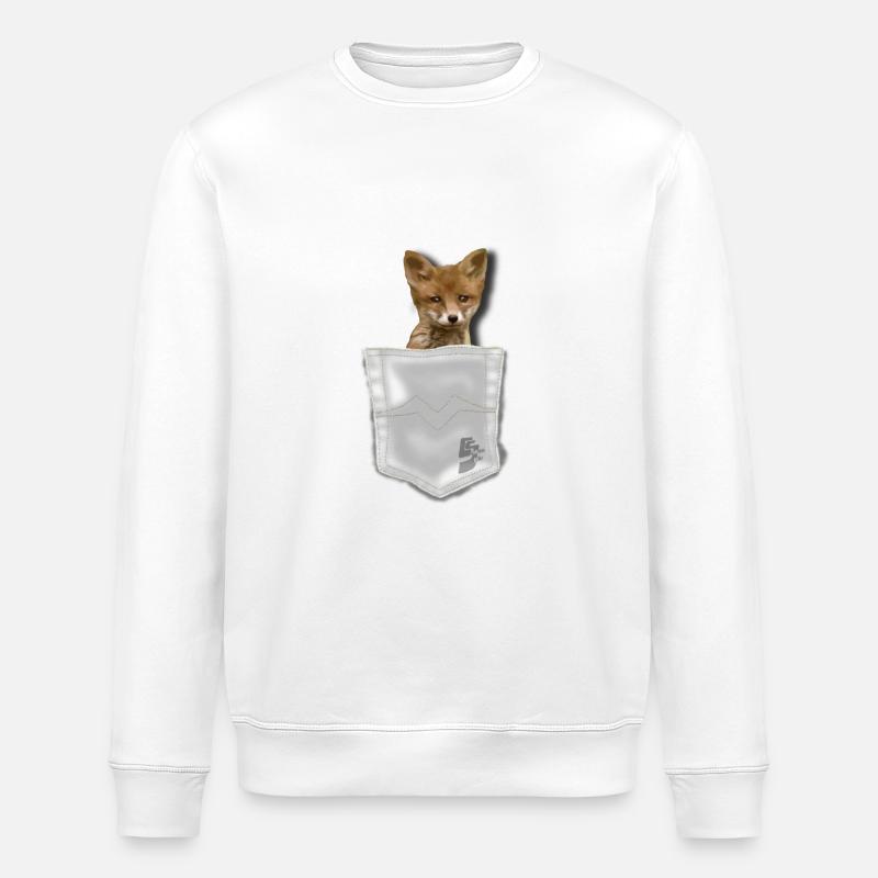 pocket fox by CustomStyle - Stanley/Stella ROLLER Unisex Organic Sweatshirt - white