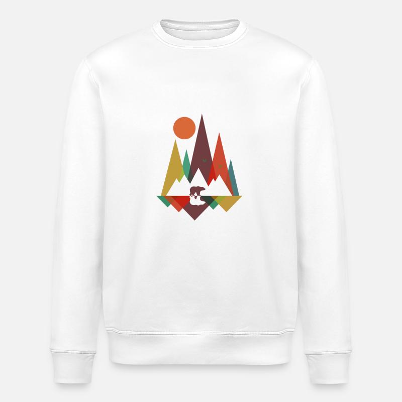 Bär in den Bergen - Stanley/Stella Unisex Bio-Sweatshirt ROLLER - Weiß