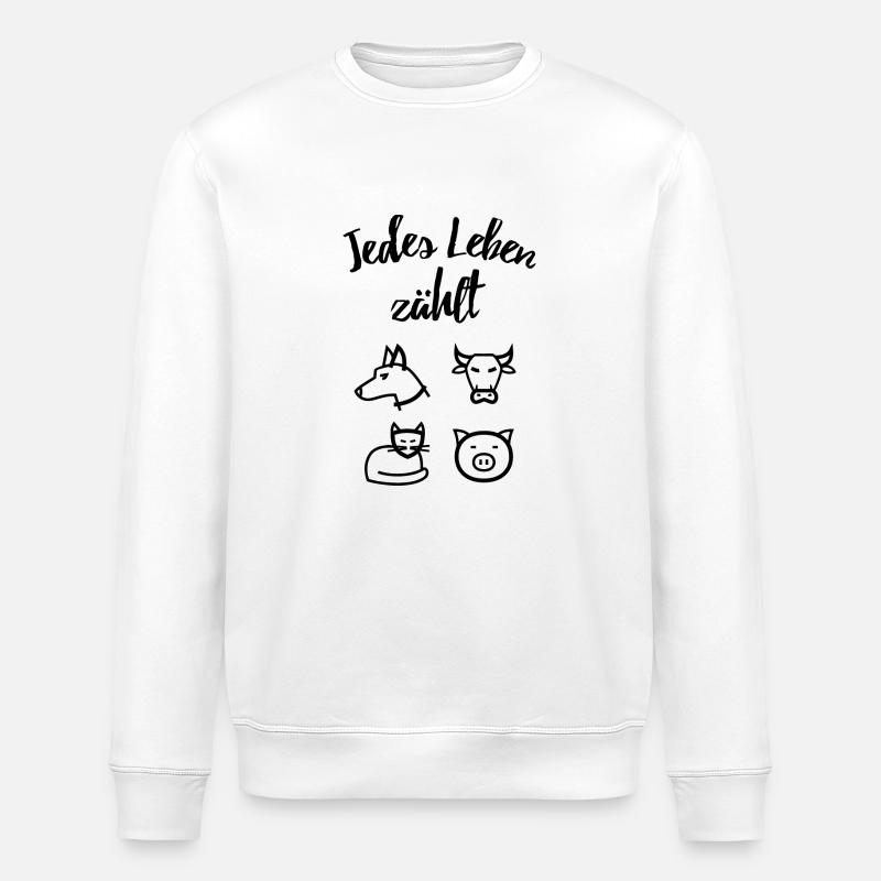 Jedes Leben zählt - black - Stanley/Stella Unisex Bio-Sweatshirt ROLLER - Weiß