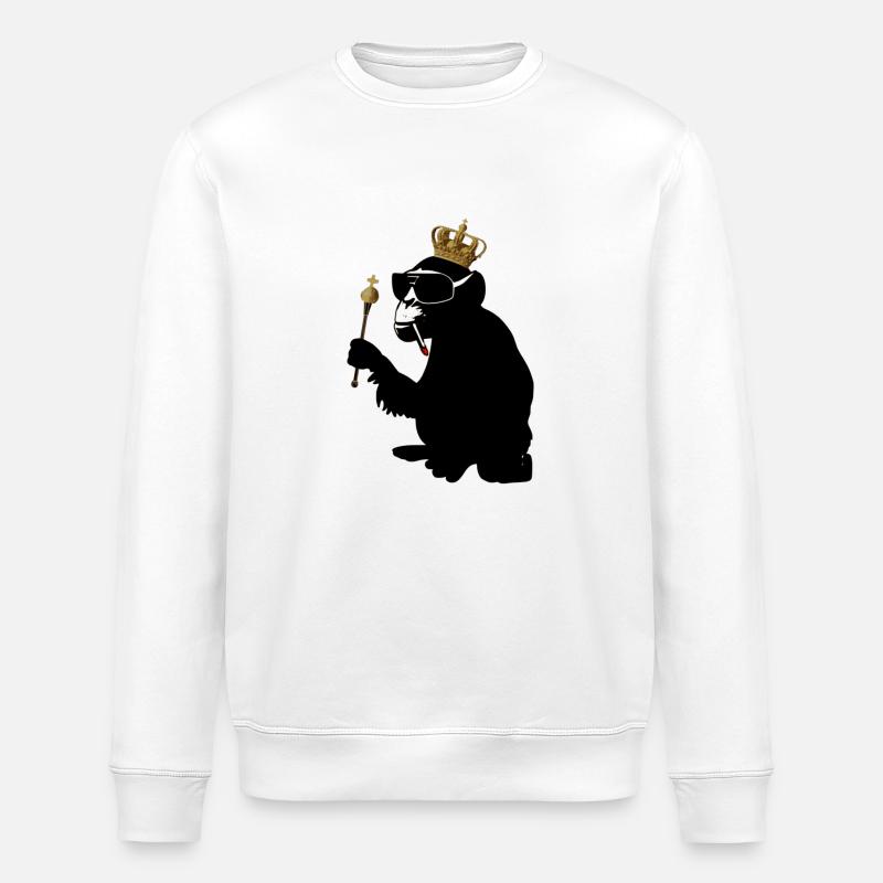 monkey hero - Stanley/Stella ROLLER Unisex Organic Sweatshirt - white