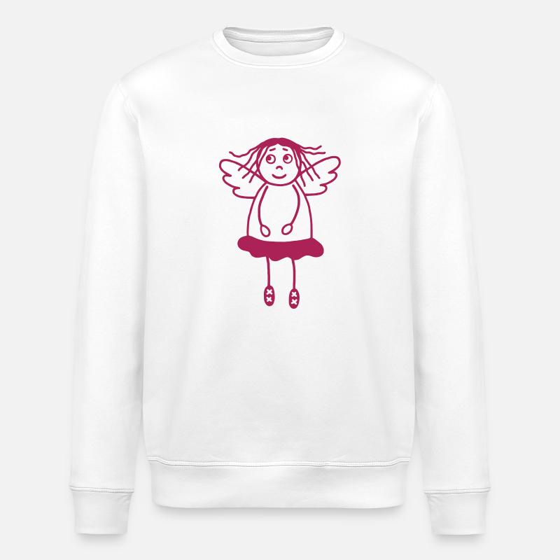 Guardian angel girl - Stanley/Stella ROLLER Unisex Organic Sweatshirt - white