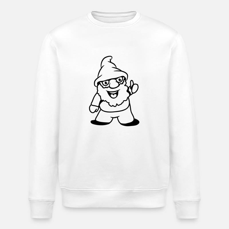 Dwarf thumbs up - Stanley/Stella ROLLER Unisex Organic Sweatshirt - white