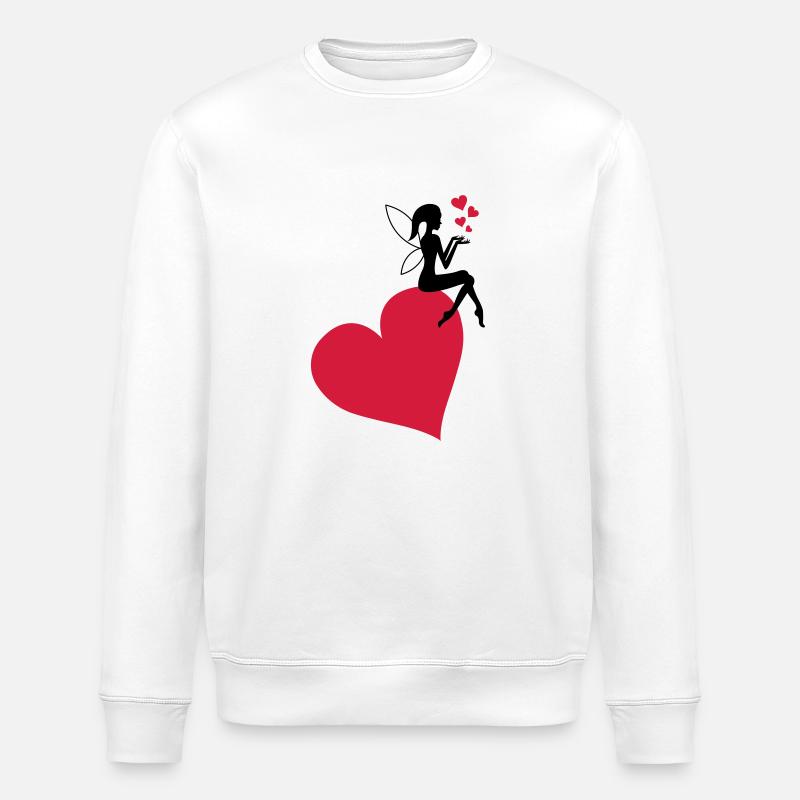 fee_herz_liebe - Stanley/Stella Unisex Bio-Sweatshirt ROLLER - Weiß