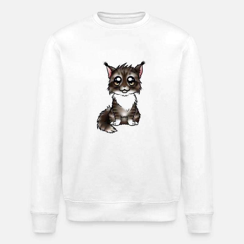 Maine Coon - Brown Blanc - Sweat bio ROLLER Stanley/Stella Unisexe - blanc