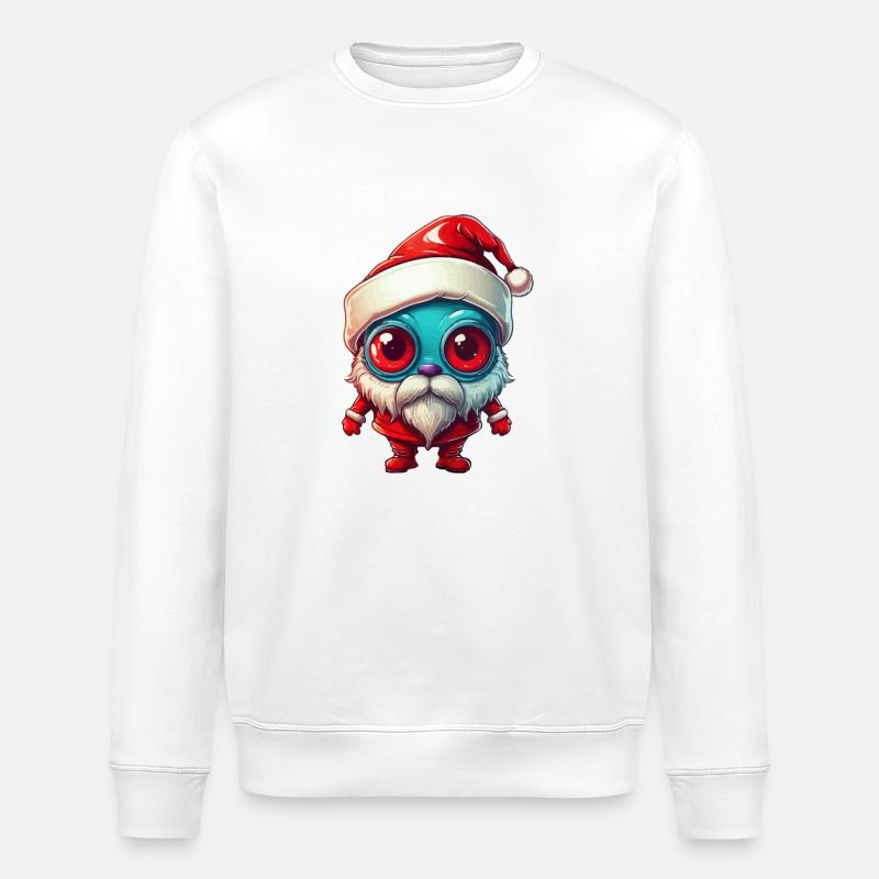 Extraterrestre bleu de Noël - Sweat bio ROLLER Stanley/Stella Unisexe - blanc