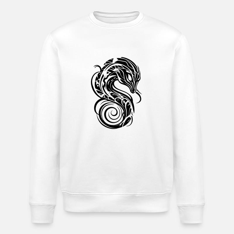 Dragon à tête de serpent tribal - Sweat bio ROLLER Stanley/Stella Unisexe - blanc