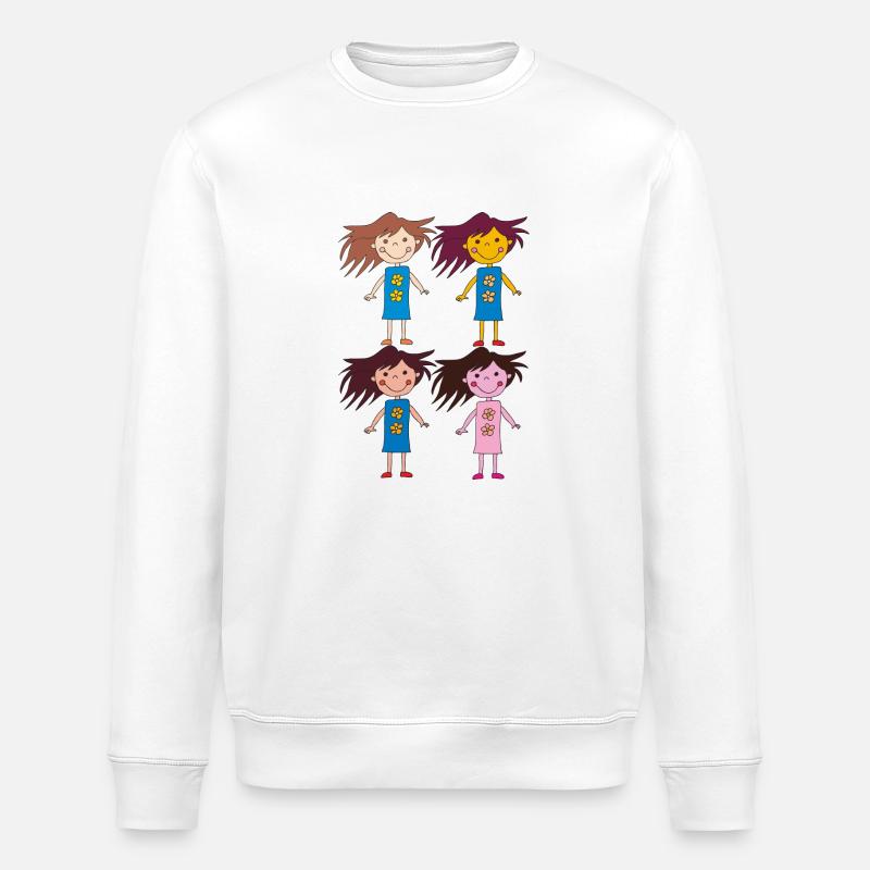 vier mädchen lustig - Stanley/Stella Unisex Bio-Sweatshirt ROLLER - Weiß