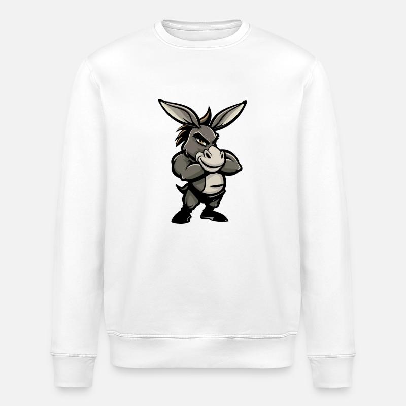 Donkey Comic - Stanley/Stella ROLLER Unisex Organic Sweatshirt - white