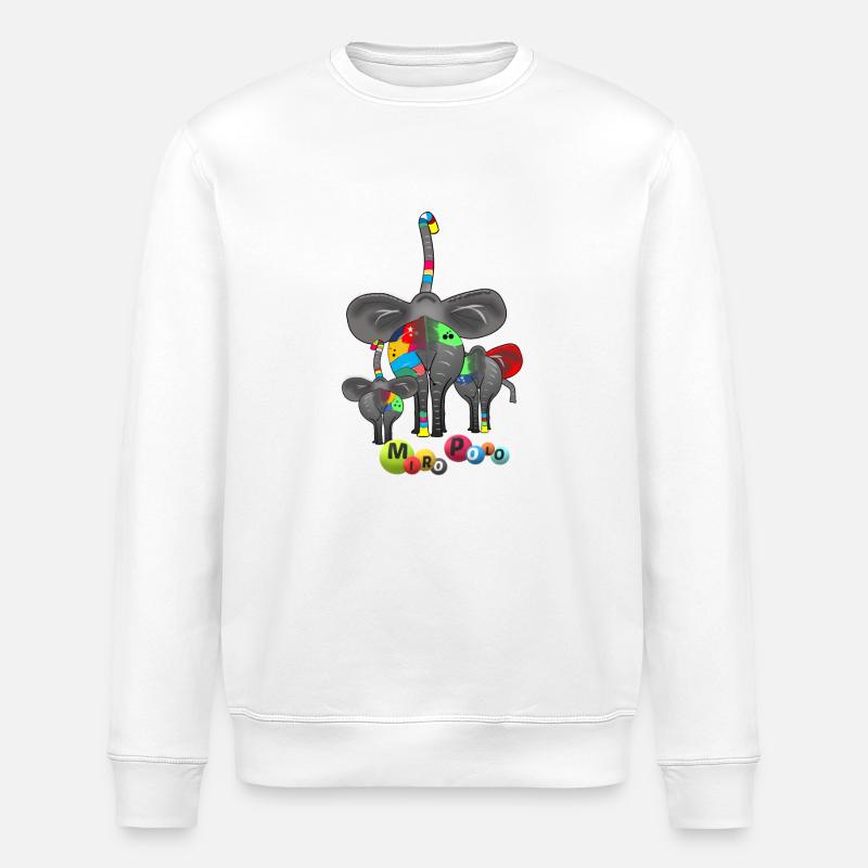 Elefant - Stanley/Stella Unisex Bio-Sweatshirt ROLLER - Weiß
