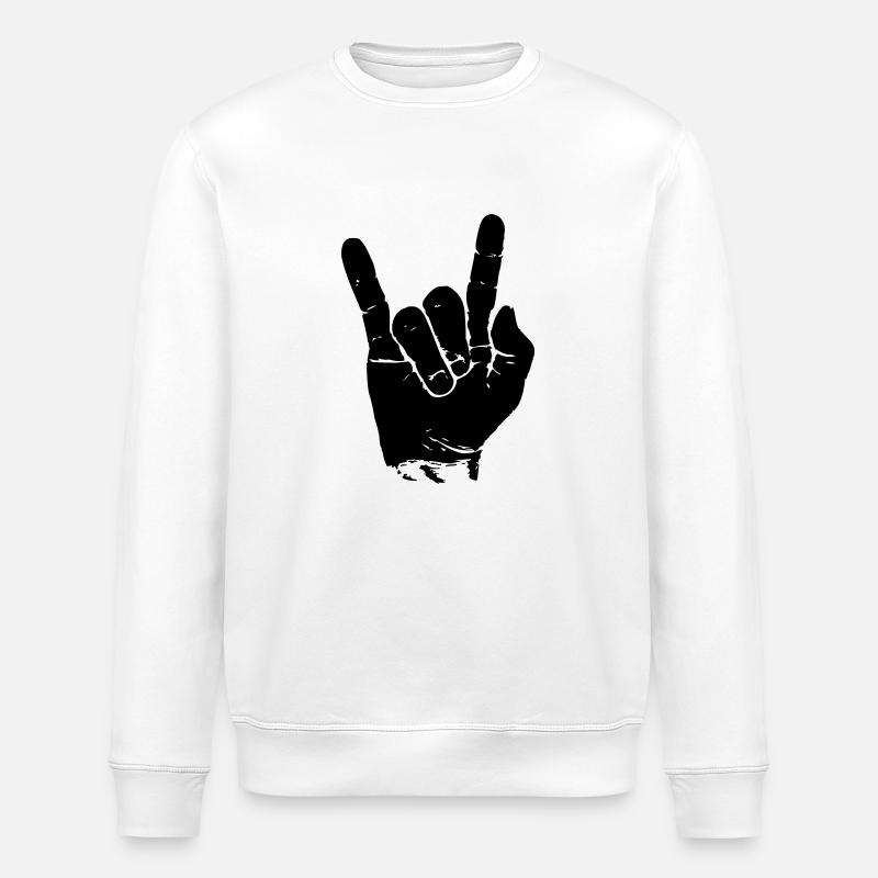 ROCK HAND \m/ - Stanley/Stella Unisex Bio-Sweatshirt ROLLER - Weiß