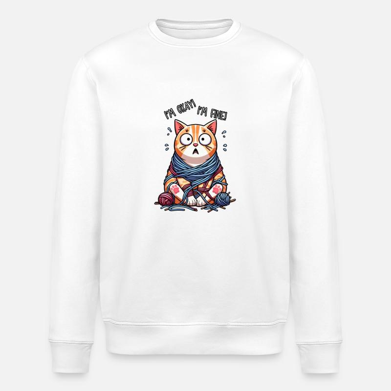 Okayest Cat - Sweat bio ROLLER Stanley/Stella Unisexe - blanc