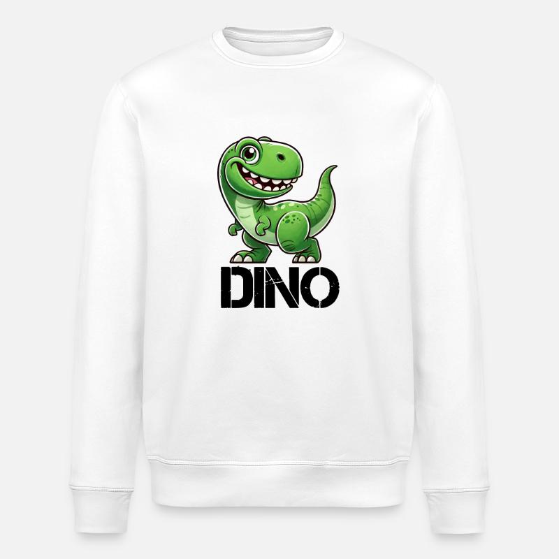 Dino Dinosaurier - Stanley/Stella Unisex Bio-Sweatshirt ROLLER - Weiß