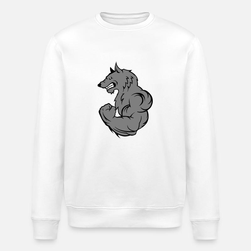 strong wolf - Stanley/Stella Unisex Bio-Sweatshirt ROLLER - Weiß