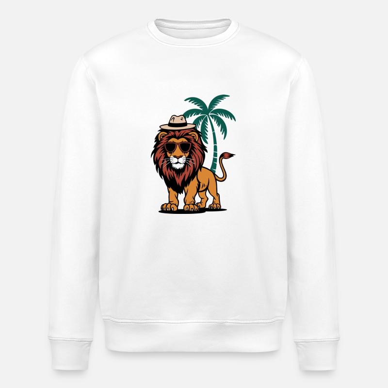 Tropical Lion - Stanley/Stella Unisex Bio-Sweatshirt ROLLER - Weiß