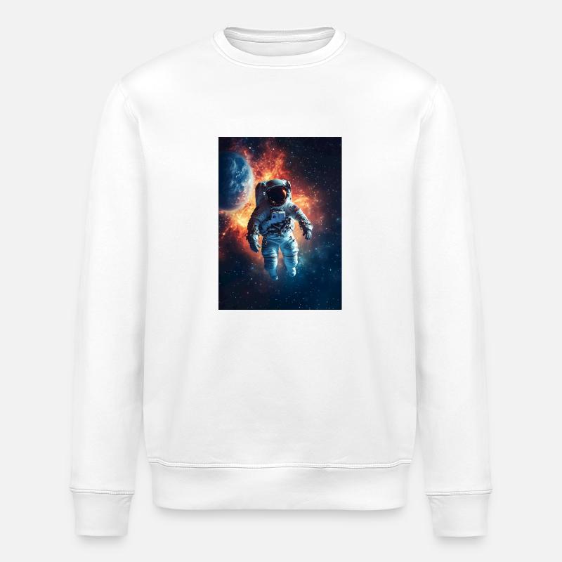 Astronaut 4 - Stanley/Stella Unisex Bio-Sweatshirt ROLLER - Weiß