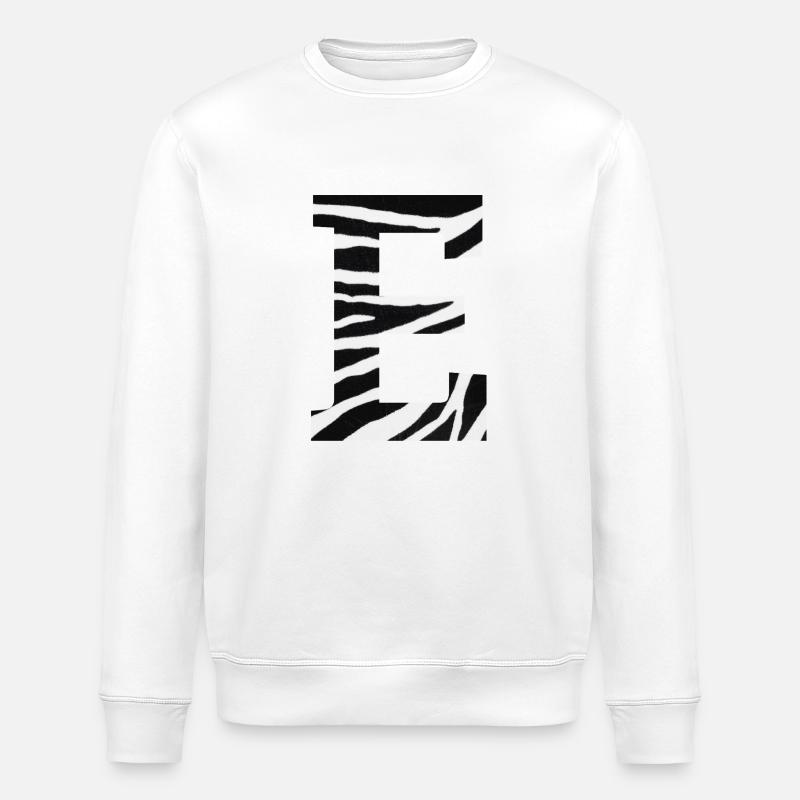 Letter e zebra - Stanley/Stella ROLLER Unisex Organic Sweatshirt - white