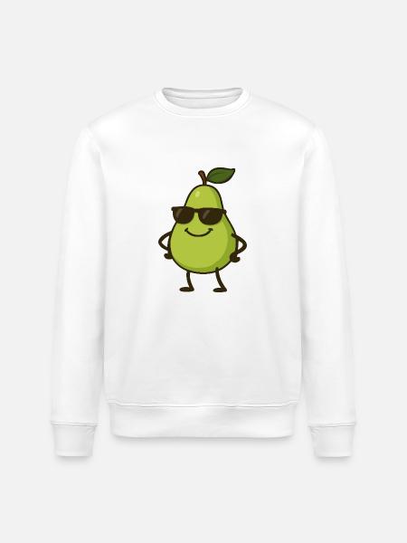 birne comic cool - Stanley/Stella Unisex Bio-Sweatshirt ROLLER - Weiß