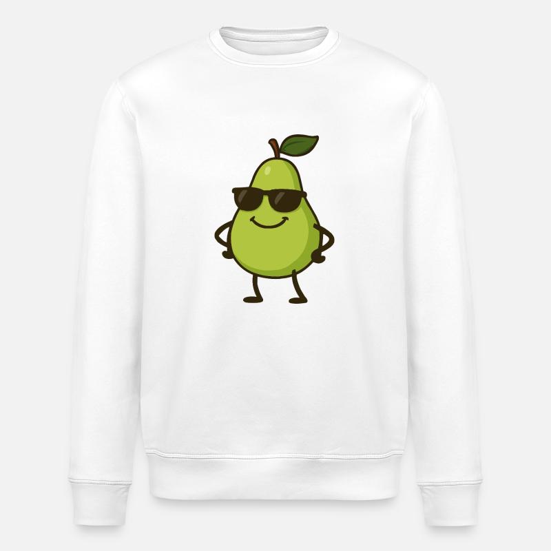 Pear Comic Cool - Stanley/Stella ROLLER Unisex Organic Sweatshirt - white