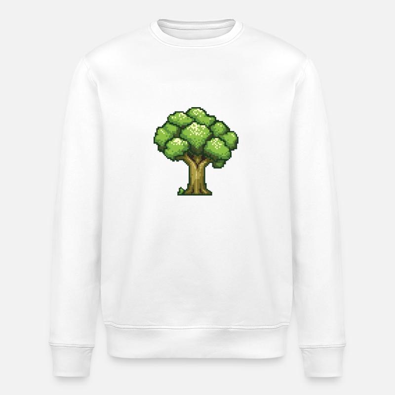 Icône pixel de brocoli - Sweat bio ROLLER Stanley/Stella Unisexe - blanc