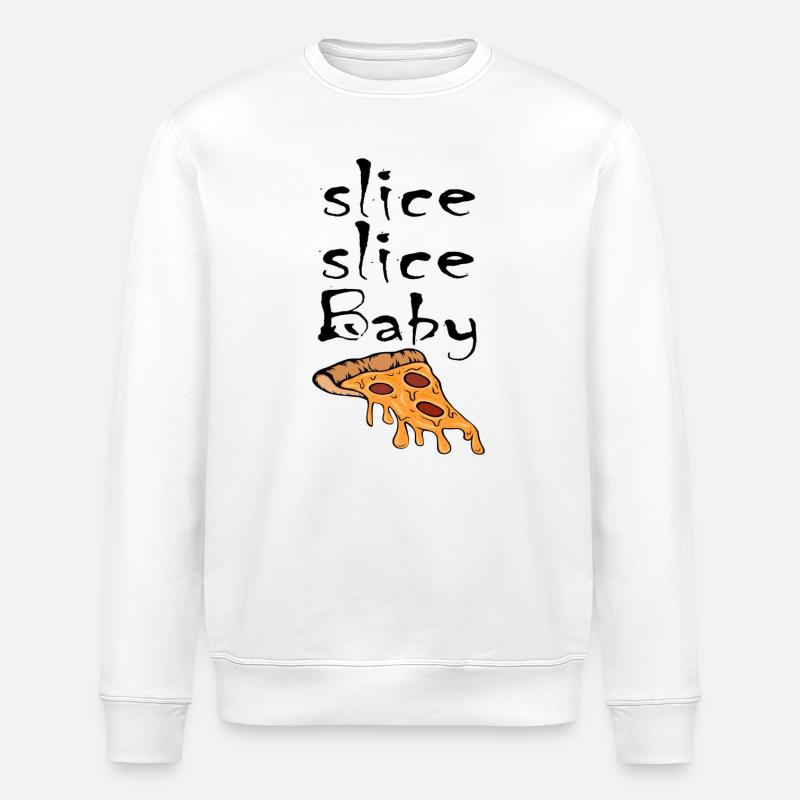 Slice Slice Baby Pizzastück - Stanley/Stella Unisex Bio-Sweatshirt ROLLER - Weiß