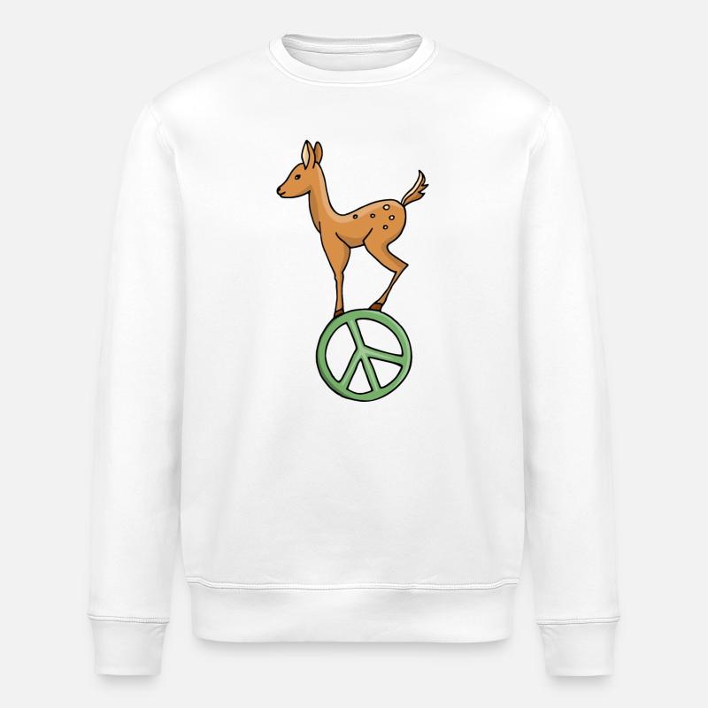 Peace Symbol Rehkitz - Stanley/Stella Unisex Bio-Sweatshirt ROLLER - Weiß