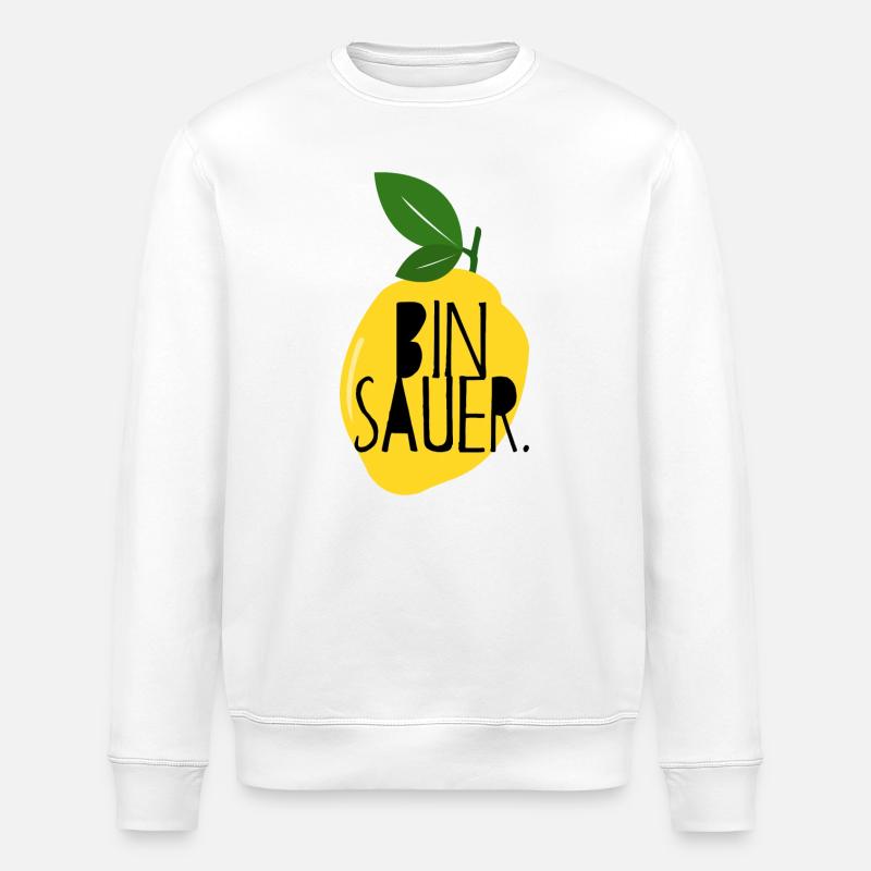 Bin sauer - Zitrone - Schlechte Laune - Statement - Stanley/Stella Unisex Bio-Sweatshirt ROLLER - Weiß