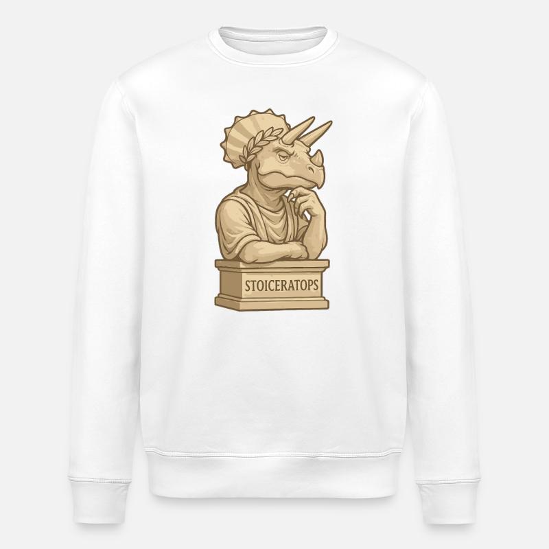 Stoiceratops - Stanley/Stella ROLLER Unisex Organic Sweatshirt - white