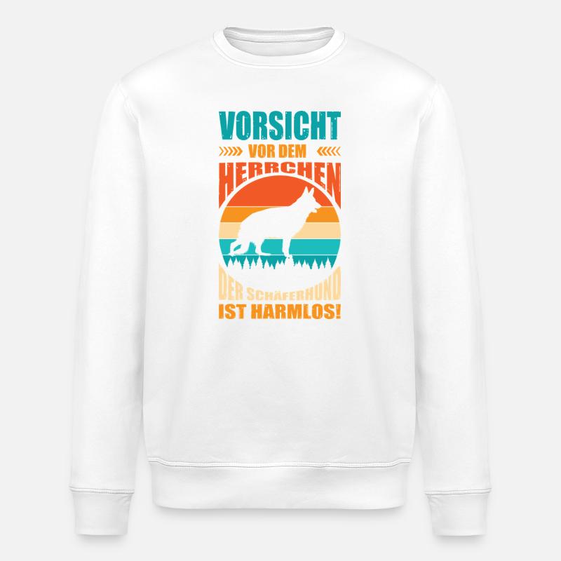 Schäferhund Geschenke Hund Herrchen Gassi - Stanley/Stella Unisex Bio-Sweatshirt ROLLER - Weiß