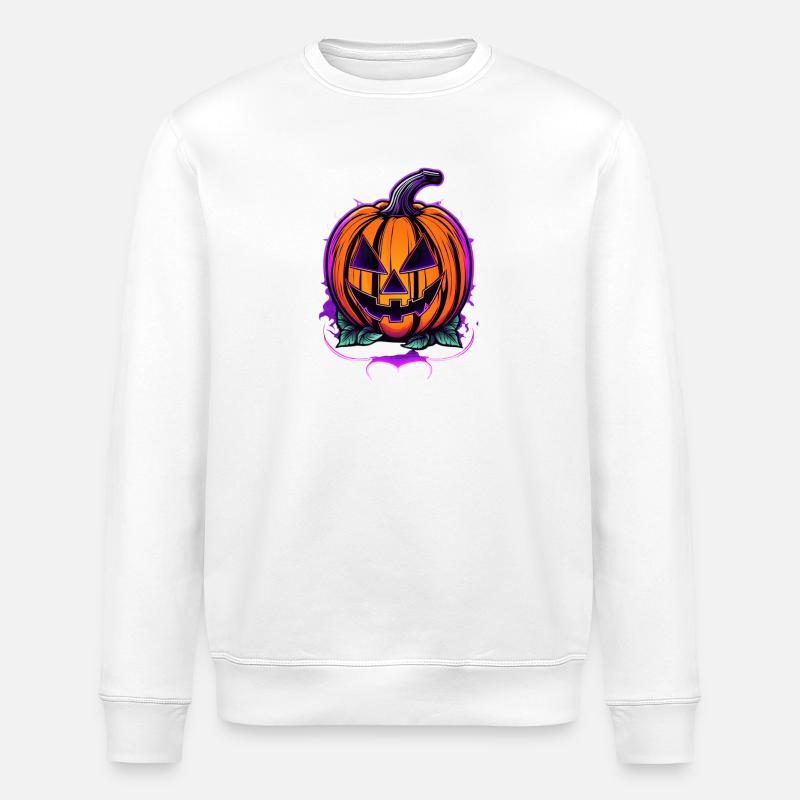 Conception de citrouille d’Halloween lumineuse - Sweat bio ROLLER Stanley/Stella Unisexe - blanc