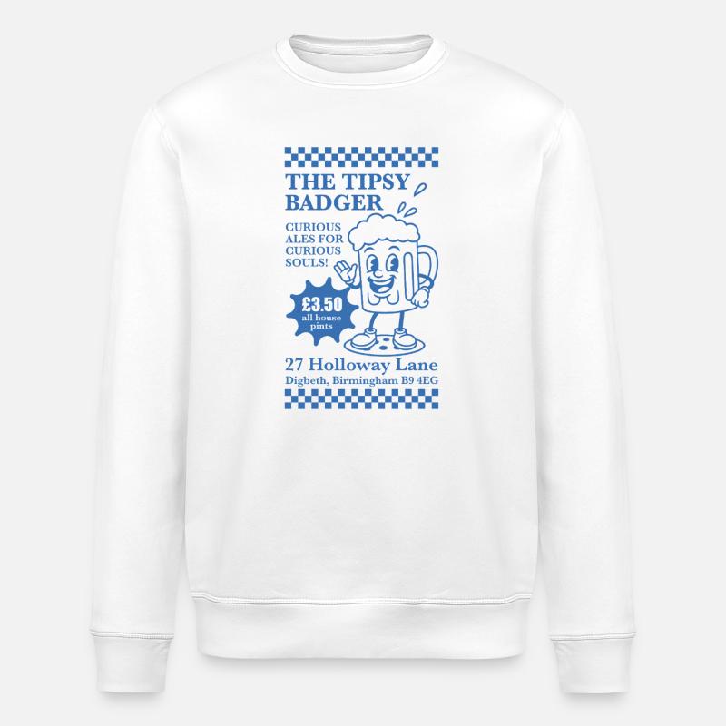 Das beschwipste Dachs-Maskottchen - Stanley/Stella Unisex Bio-Sweatshirt ROLLER - Weiß