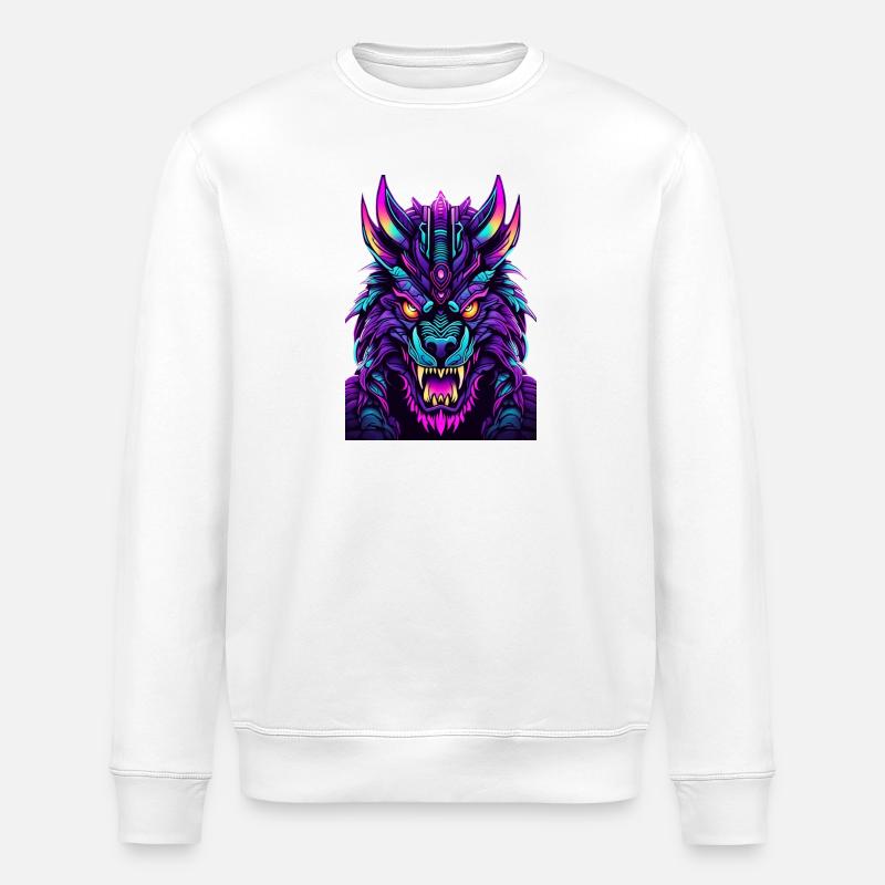 Neon Wolfsgeist - Stanley/Stella Unisex Bio-Sweatshirt ROLLER - Weiß