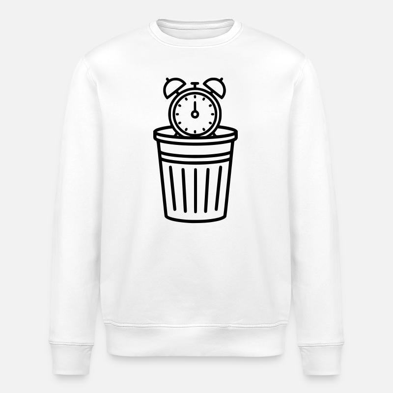 Wecker im Mülleimer Zeit - Stanley/Stella Unisex Bio-Sweatshirt ROLLER - Weiß