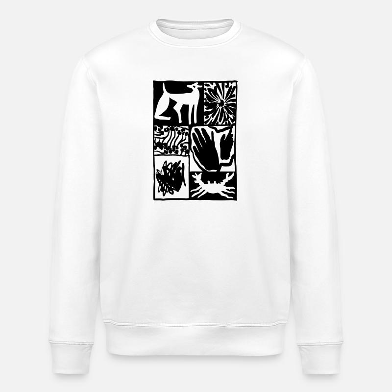Abstrakt Collage Modern - Stanley/Stella Unisex Bio-Sweatshirt ROLLER - Weiß