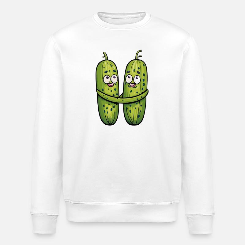 Cornichons amoureux - Sweat bio ROLLER Stanley/Stella Unisexe - blanc