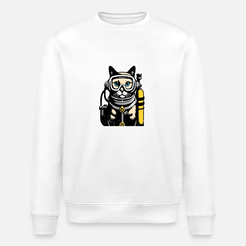 Plongée Cat Diver - Sweat bio ROLLER Stanley/Stella Unisexe - blanc