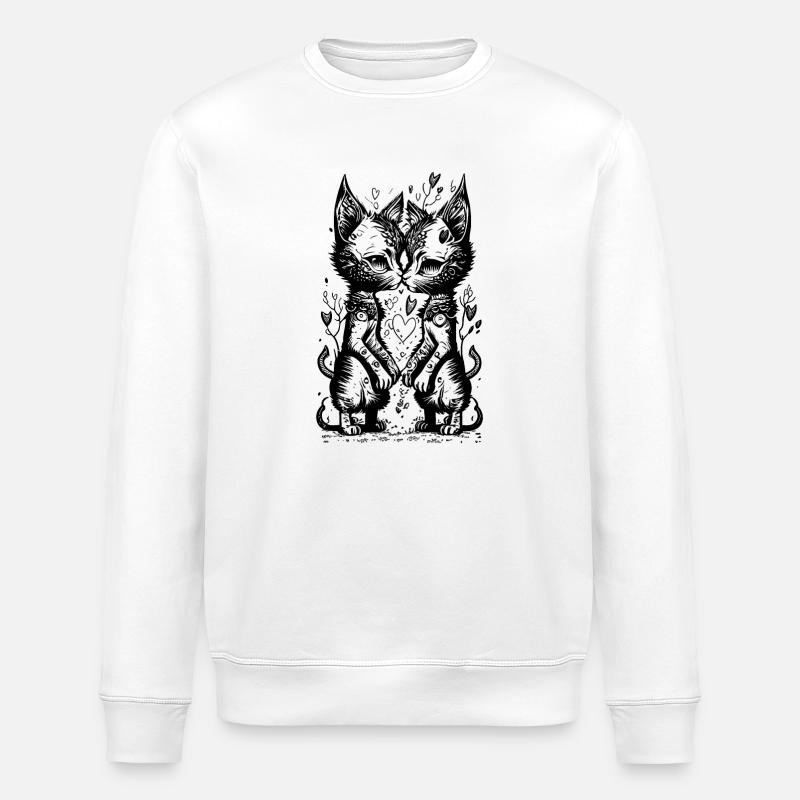 STRANGE CATS - chats qui s’embrassent - Sweat bio ROLLER Stanley/Stella Unisexe - blanc