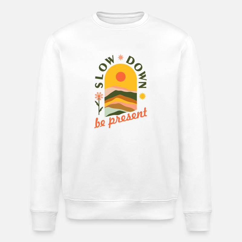 Plus lentement - Sweat bio ROLLER Stanley/Stella Unisexe - blanc