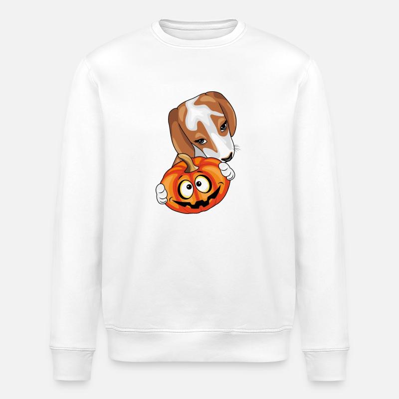 Beagle à la citrouille - Sweat bio ROLLER Stanley/Stella Unisexe - blanc