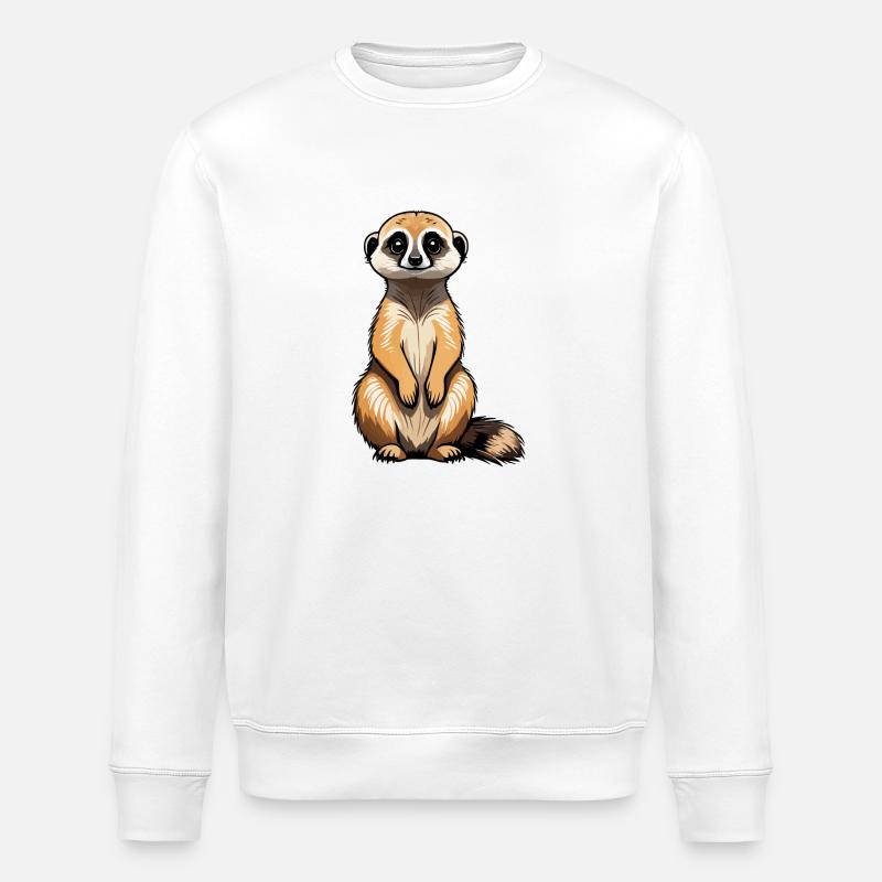 Erdmännchen Niedlich Illustration - Stanley/Stella Unisex Bio-Sweatshirt ROLLER - Weiß