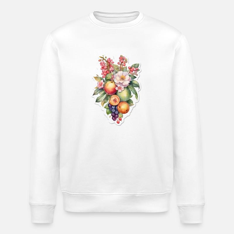 Fleurs et fruits - Sweat bio ROLLER Stanley/Stella Unisexe - blanc