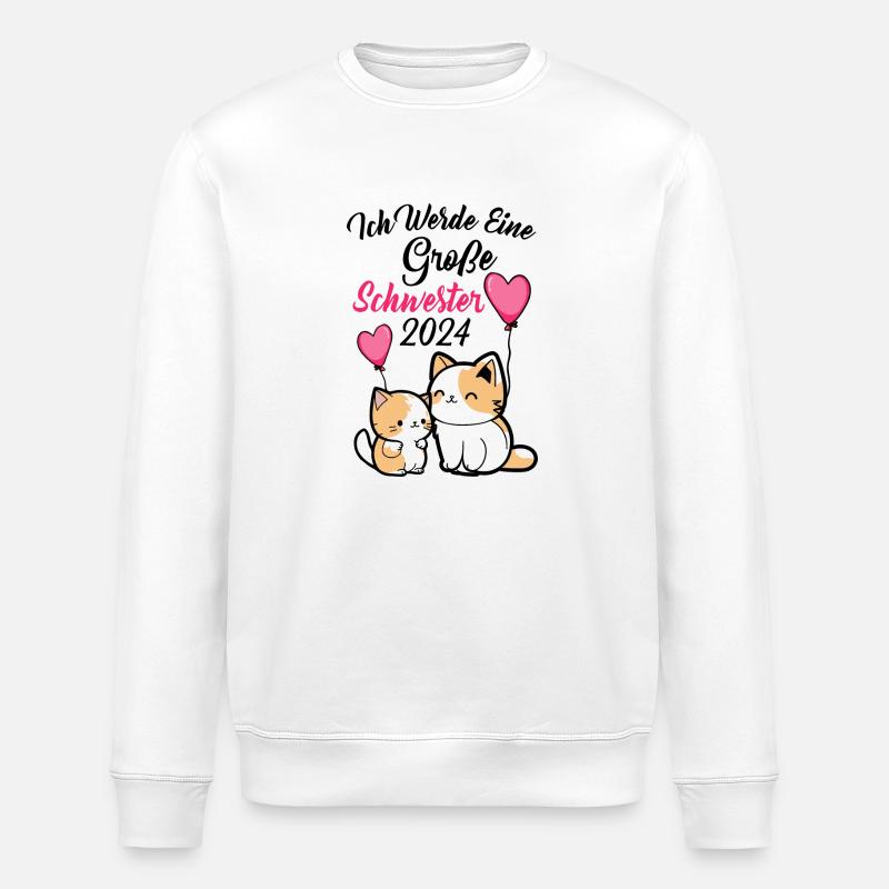 Große Schwester 2024 - Stanley/Stella Unisex Bio-Sweatshirt ROLLER - Weiß