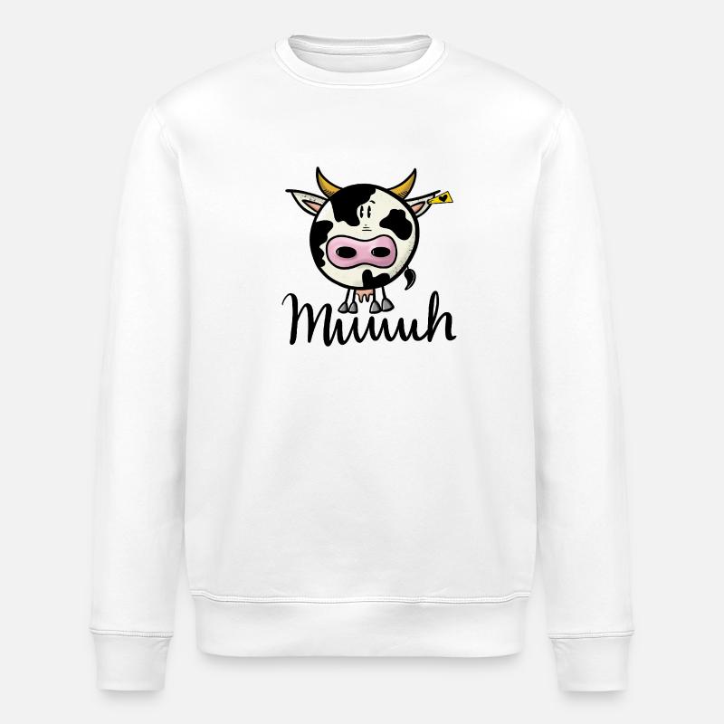 Moo de vache - Sweat bio ROLLER Stanley/Stella Unisexe - blanc