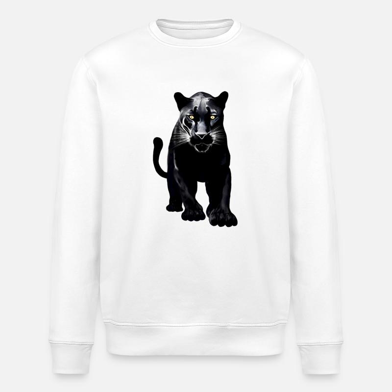 Schwarzer Leopard - Stanley/Stella Unisex Bio-Sweatshirt ROLLER - Weiß