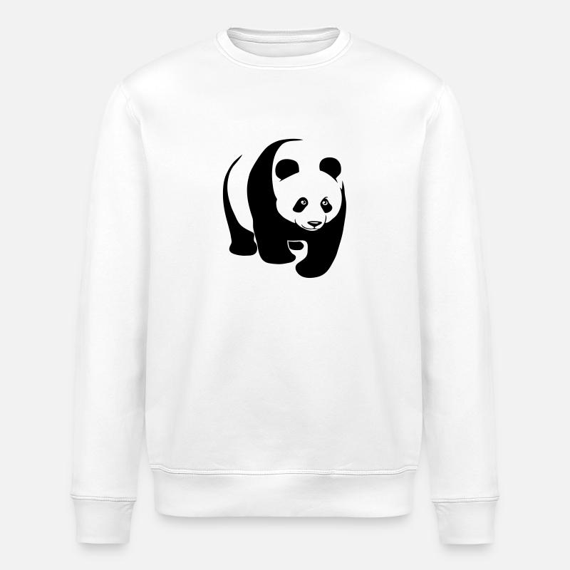 panda bär bear - Stanley/Stella Unisex Bio-Sweatshirt ROLLER - Weiß