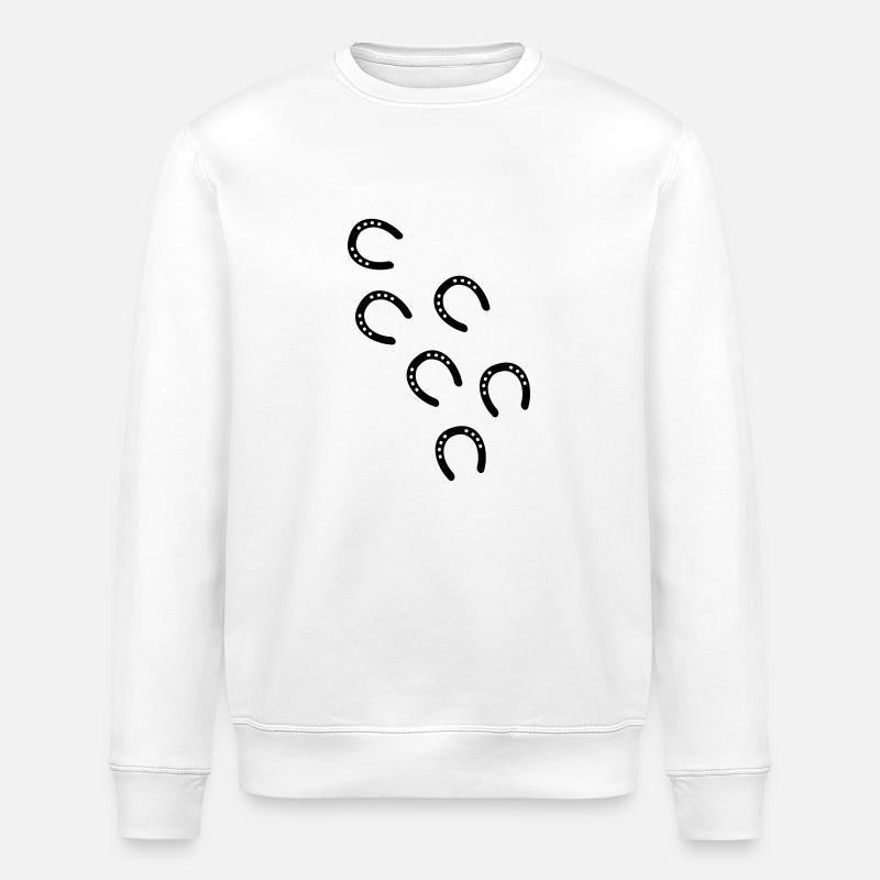 Pferd hufeisen spuren - Stanley/Stella Unisex Bio-Sweatshirt ROLLER - Weiß